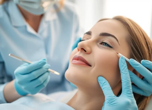 Patient undergoing a Botox Behandlung in a serene clinic, showcasing professional care.