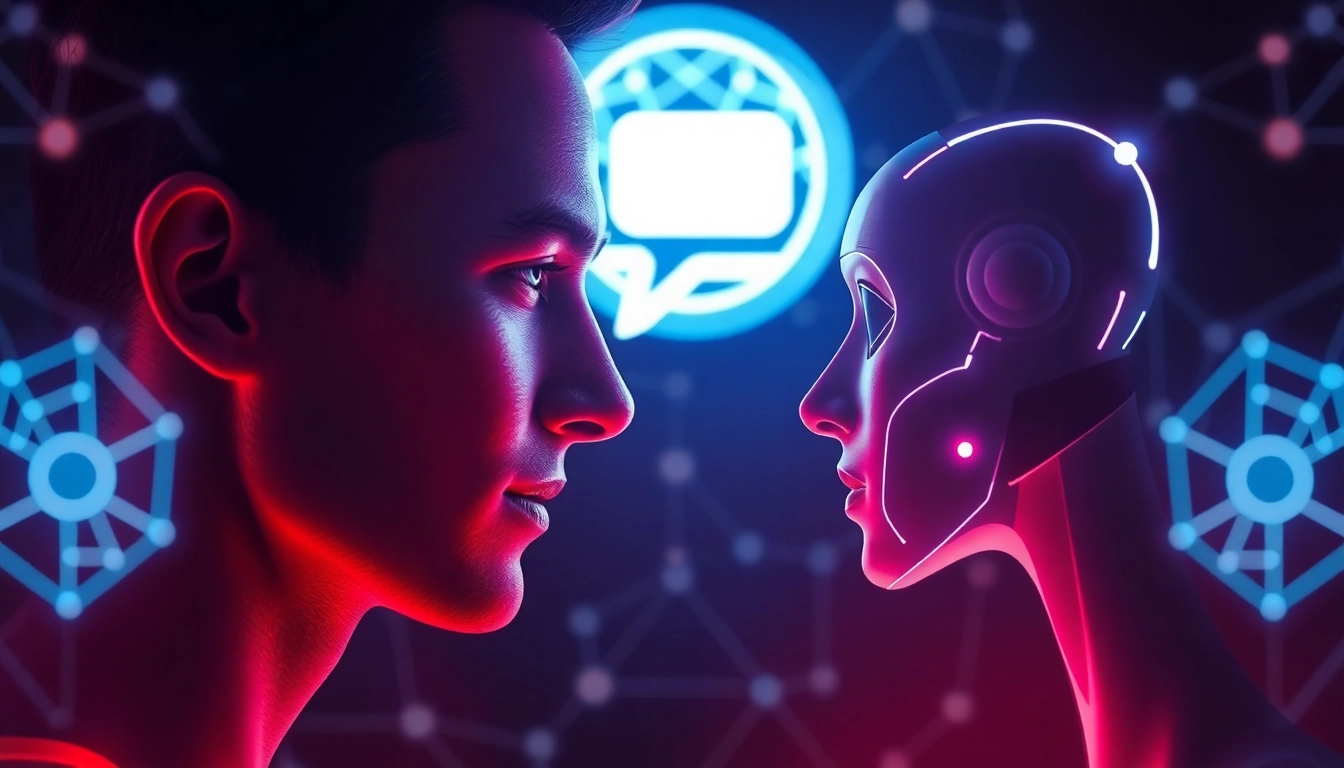Engaging scene depicting a human or not challenge with a person chatting with an AI chatbot on a sleek digital screen for greater discernment and interaction.