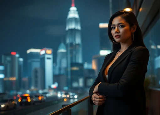 High-quality Kuala Lumpur escort service image showcasing a glamorous escort in city nightlife, highlighting professionalism and elegance for KL ESCORT.