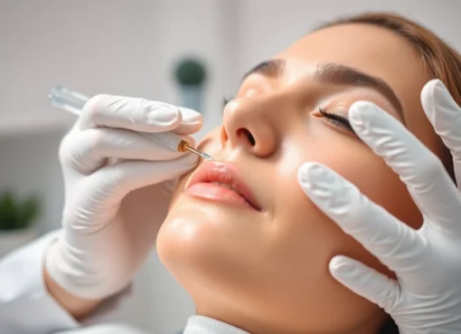Dermatologist performing a Botox Behandlung, highlighting professional care and treatment process.