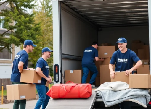 Apex Moving Crew Calgary efficiently loading a truck with professional movers ensuring a seamless move in Calgary.