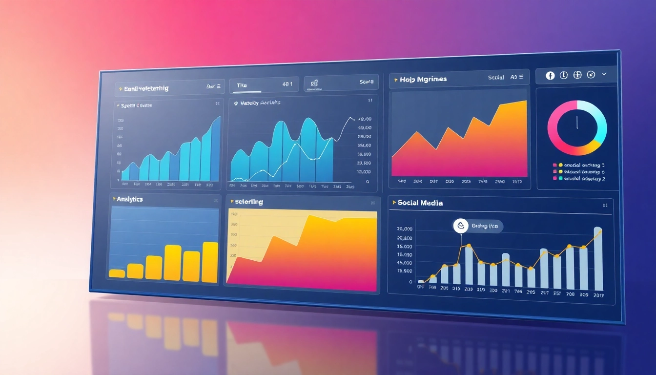 Strategic social media growth depicted by https://32win.social/ on a sleek analytics dashboard with vibrant visuals and engaging graphs.