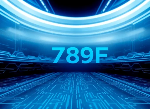 High-quality visualization of the 789F brand logo on a cutting-edge tech background, showcasing innovation and modernity for user engagement.