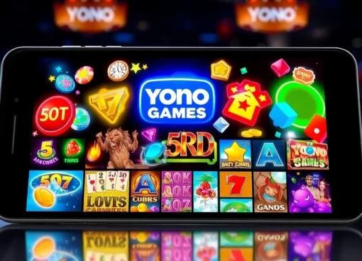 Engaging visual of the Yono All Game platform featuring popular slot, rummy, and card games for online players in India, emphasizing variety and excitement.