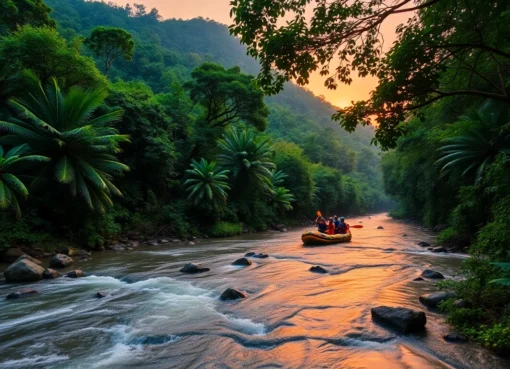 Scenic view of Dandeli Tour Package location with dense forest, river adventure, and vibrant surroundings for an unforgettable experience.