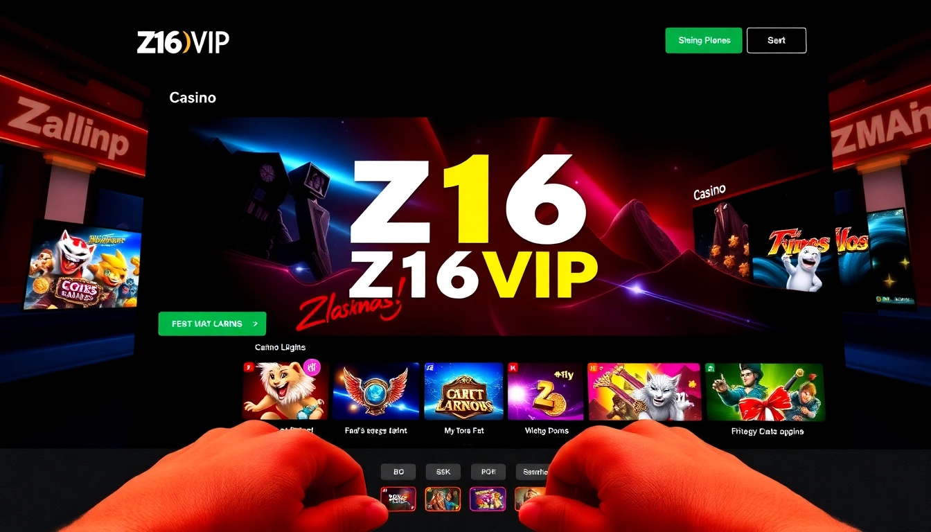 Z16VIP online casino interface highlighting secure gameplay and vibrant graphics for engaging