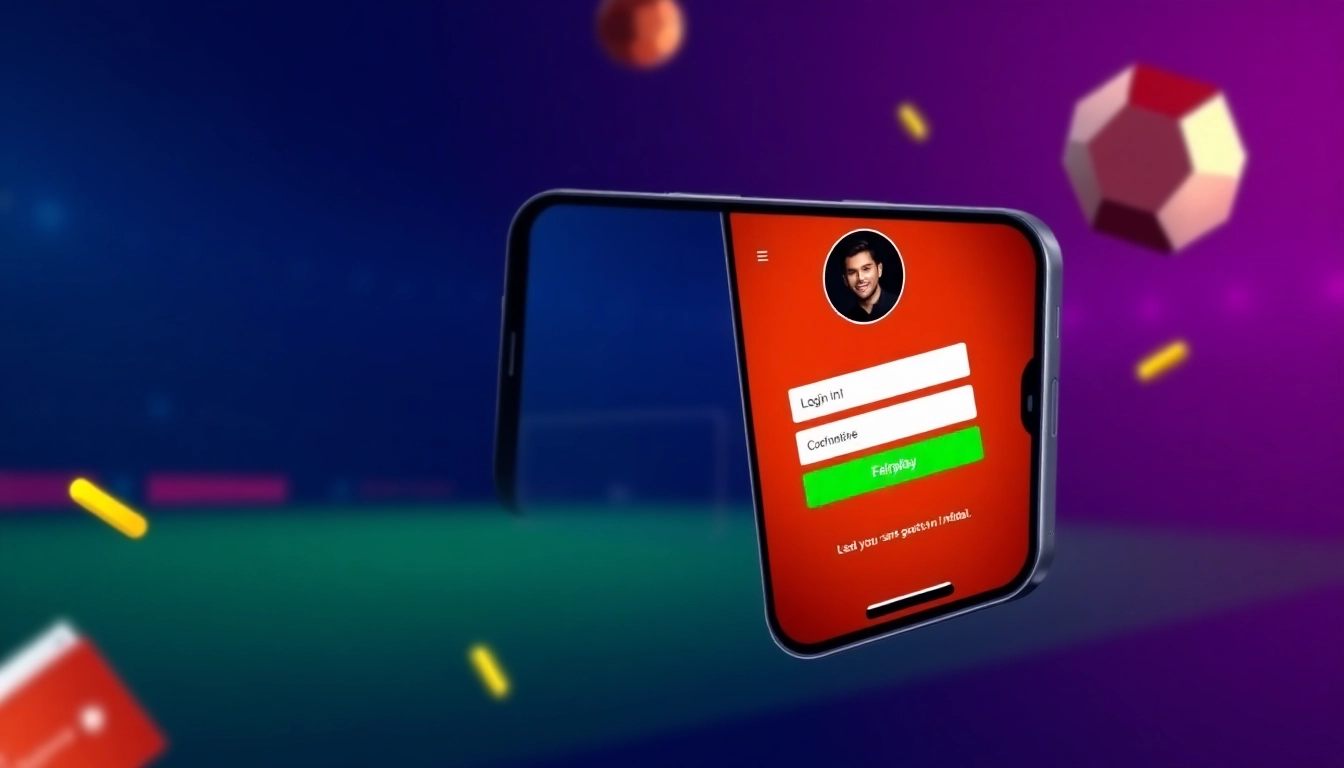 Fairplay login page on smartphone with vibrant orange and black design, showcasing a secure sports betting platform in India.