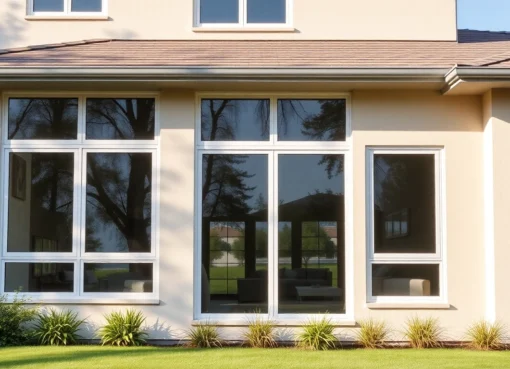 Best window replacement company delivers energy-efficient windows on a bright modern home.