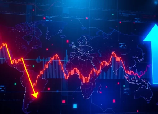 Global Market News highlights world stock indexes with charts and financial symbols, capturing