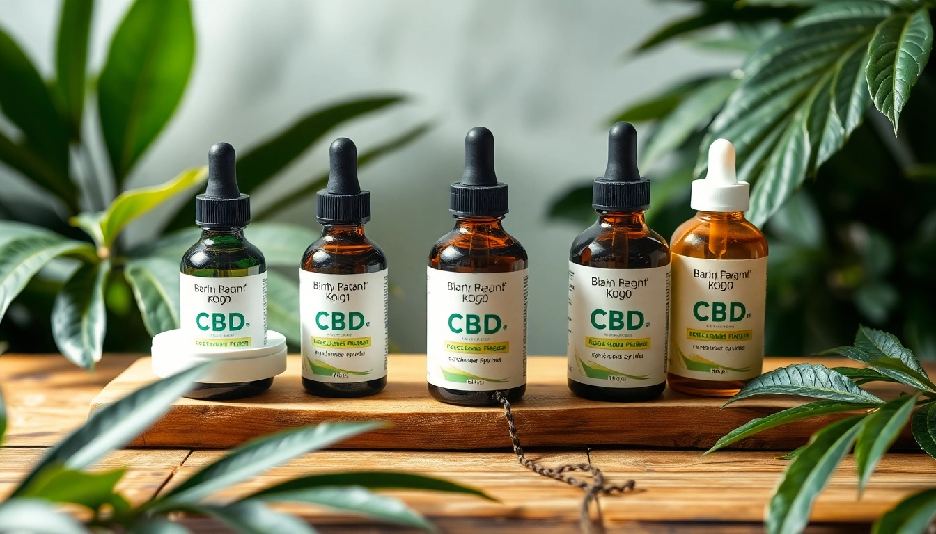 CBD products like oils and creams showcased in a natural setting to attract health-conscious