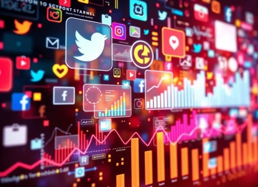 People analyzing social network trend updates on digital screens to stay ahead in online