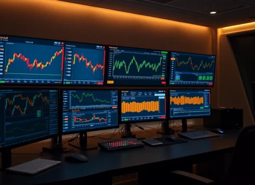 Trading News updates featuring financial charts, gold records, and stock market data for investors