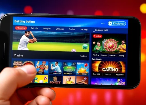 Kheloyar betting platform showcasing cricket and casino games on mobile for online gaming success