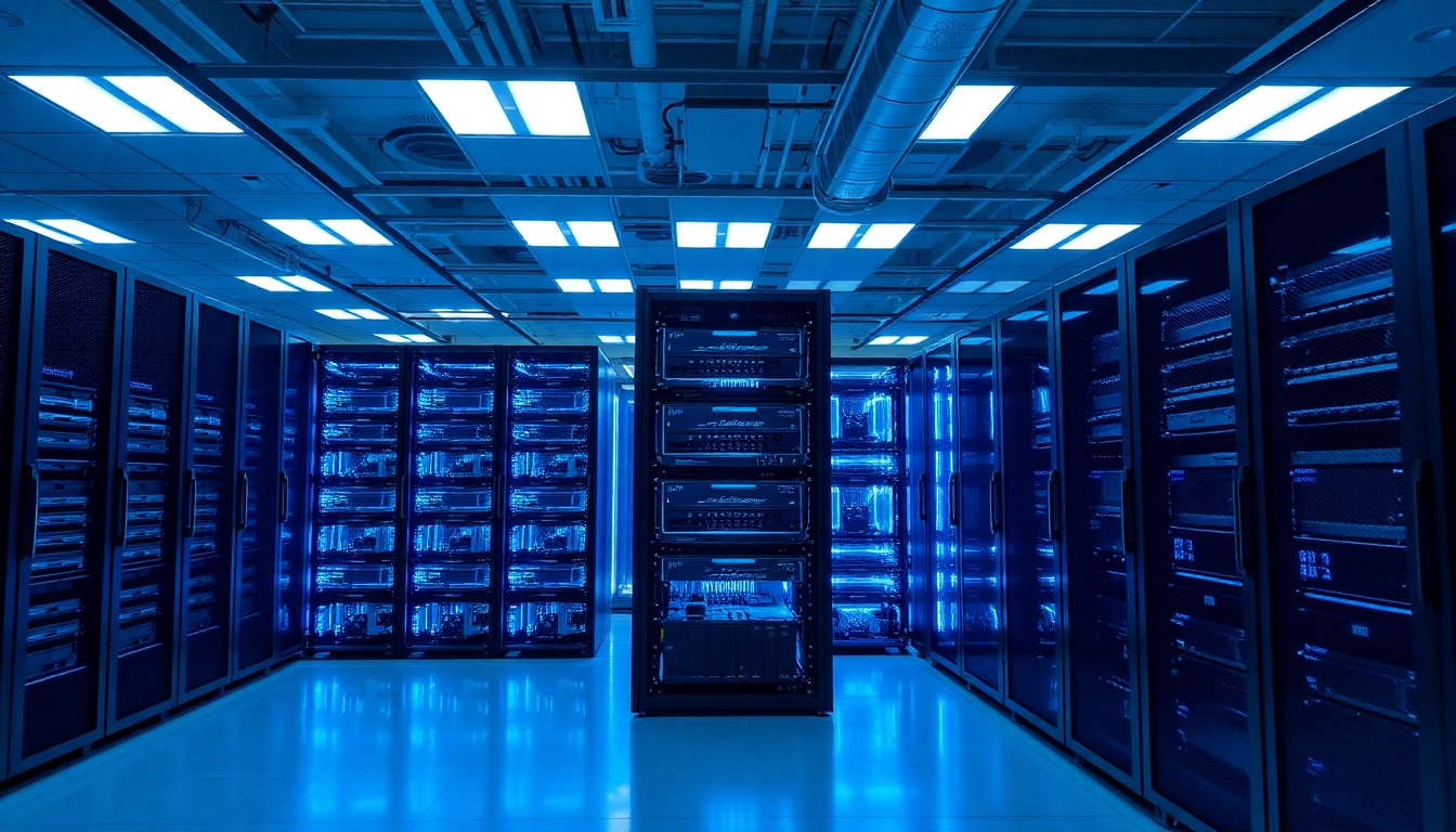 High-quality server refurbished hardware in a professional data center environment, emphasizing