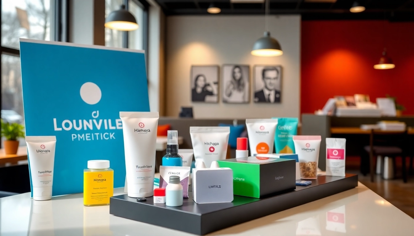 High-quality promotional products in Louisville showcased with colorful items and engaging