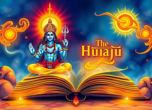 Engaging Mahadev book cover with divine symbols and vibrant colors showcasing spiritual themes