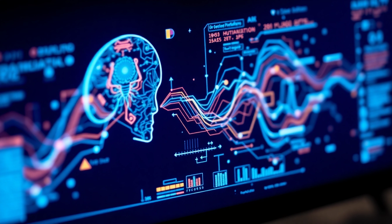 AI Humanizer in action transforming AI text into natural writing with vibrant data