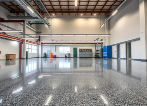 Experienced epoxy resin flooring contractors Birmingham applying durable epoxy coatings on
