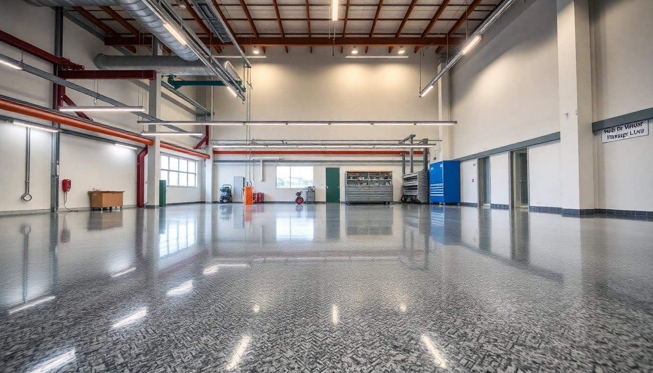 Experienced epoxy resin flooring contractors Birmingham applying durable epoxy coatings on