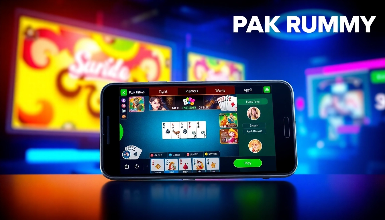 Engaging pak rummy gameplay on mobile device with colorful cards and players making strategic